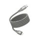 Mágneses fonott USB-C - Lightning töltőkábel (30W) - natúr titán