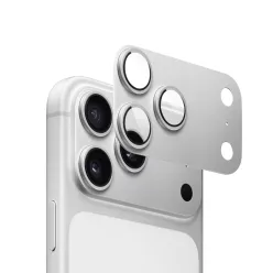   Armor kameralencse és kamerasziget védő iPhone 17 Pro (6.3") – alumínium + üveg (ezüst)