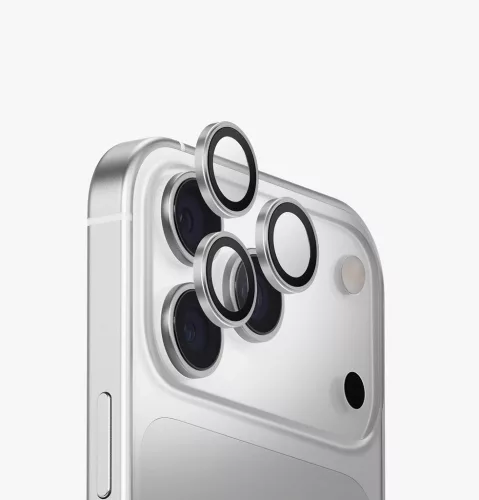 Ezüst kameravédő lencse applikátorral - iPhone 17 Pro / iPhone 17 Pro Max