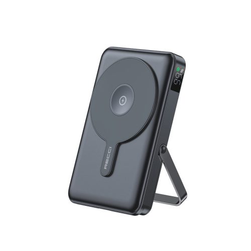 W27 10000mAh MagSafe kompatibilis PowerBank iPhone és Apple Watch készülékekhez, fekete