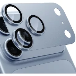   Armor kameralencse- és teljes kamerasziget-védő iPhone 18 Pro készülékhez - alumínium + üveg (gleccserszín)