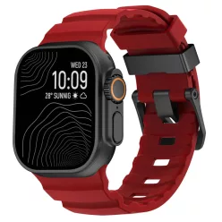   SteelActive Sport piros Apple Watch szilikon szíj fekete csattal