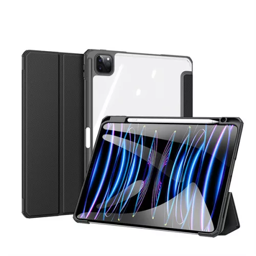 Toby Series fekete tok iPad Pro 11" (2018/2020/2021/2022) készülékhez – Apple Pencil tartóval, Auto Sleep/Wake funkcióval