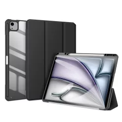   Toby Series fekete tok iPad Air 13" (2024/2025/2026) / iPad Pro 12,9" (2020/2021/2022) készülékhez – Apple Pencil tartóval, Auto Sleep/Wake funkcióval