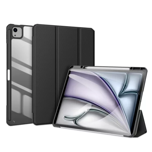 Toby Series fekete tok iPad Air 13" (2024/2025/2026) / iPad Pro 12,9" (2020/2021/2022) készülékhez – Apple Pencil tartóval, Auto Sleep/Wake funkcióval