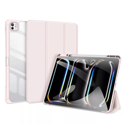 Toby Series rózsaszín tok iPad Pro 13" (2024/2025) készülékhez – Apple Pencil tartóval, Auto Sleep/Wake funkcióval