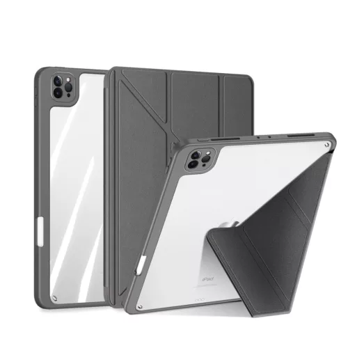 Magi Series szürke tok iPad Air 13" (2024/2025/2026) / iPad Pro 12.9" (2020/2021/2022) készülékhez – Apple Pencil tartóval, Auto Sleep/Wake funkcióval