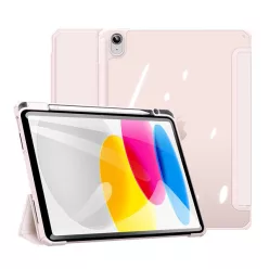   Toby Series rózsaszín tok iPad 10 (2022) / iPad 11 (2025) készülékhez – Apple Pencil tartóval, Auto Sleep/Wake funkcióval