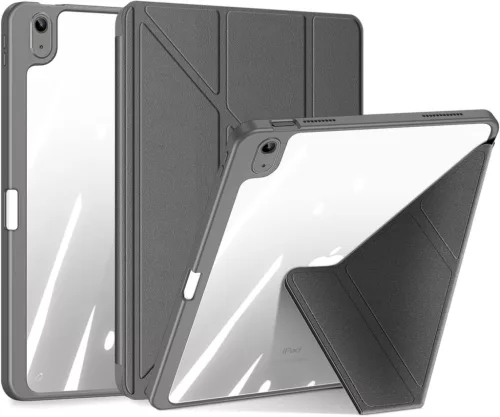 Magi Series szürke tok iPad Air 4/5 10,9" készülékhez – Apple Pencil tartóval, Auto Sleep/Wake funkcióval