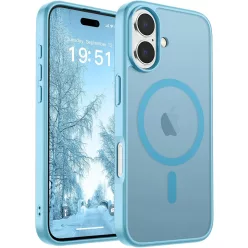 Frosted világos kék iPhone 17 MagSafe tok