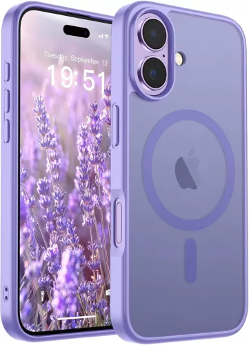 Frosted lila iPhone 17 MagSafe tok