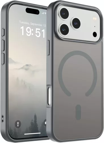 Frosted szürke iPhone 17 Pro Max / iPhone 18 Pro Max MagSafe tok