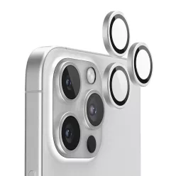   Ezüst titán kameravédő lencse applikátorral - iPhone 16 Pro / iPhone 16 Pro Max
