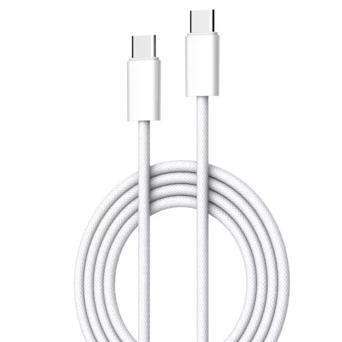 60W USB C - USB C töltő- és adatkábel, fehér, 2m