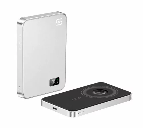 F20 mágneses PowerBank 10 000 mAh – iPhone, Apple Watch és AirPods készülékekhez, ezüst
