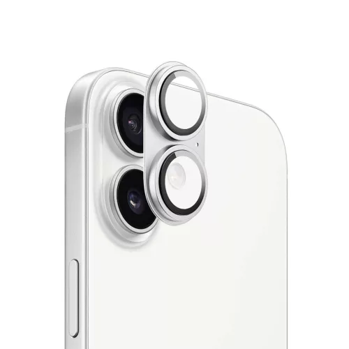 Armor kameralencse és kamerasziget védő iPhone 17 (6.3") – alumínium + üveg (fehér)