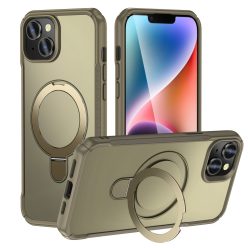   MagnoFold khaki MagSafe kompatibilis iPhone 13 / iPhone 14 védőtok kihajtható gyűrűvel