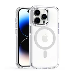   MagSafe-rögzítésű fehér-átlátszó iPhone 15 Pro Max védőtok