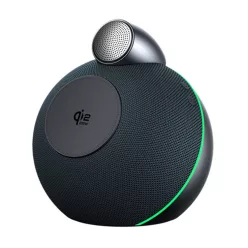   X16 Qi2.2 25W mágneses töltőállomás iPhone-hoz, AirPodshoz és Apple Watchhoz Bluetooth hangszóróval és hangulatfénnyel – fekete