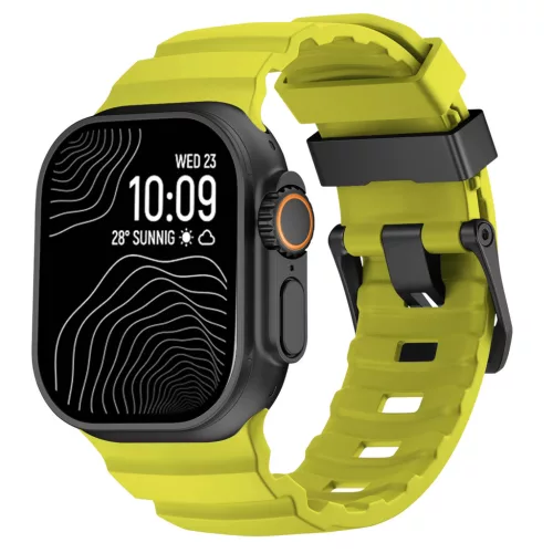 SteelActive Sport zöld Apple Watch szilikon szíj fekete csattal