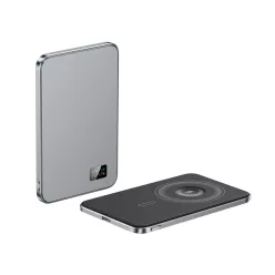   F20s mágneses PowerBank 5000 mAh – iPhone, Apple Watch és AirPods készülékekhez, szürke
