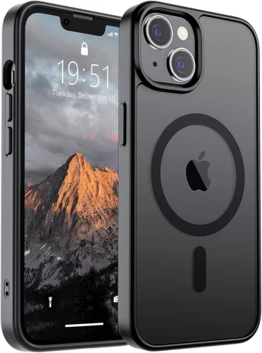 Frosted fekete iPhone 13 / iPhone 14 MagSafe tok