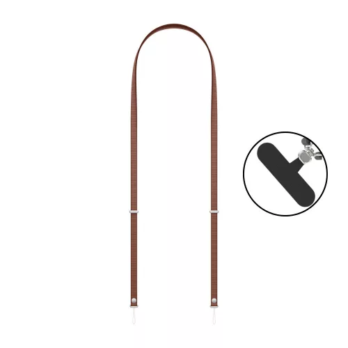 Crossbody telefontartó pánt – állítható, mágneses, univerzális (barna)