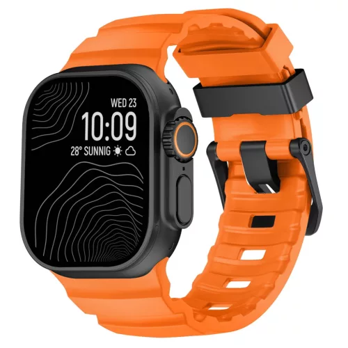 SteelActive Sport narancssárga Apple Watch szilikon szíj fekete csattal
