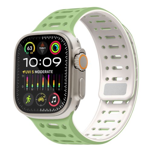 Apple Watch zöld/csillagfény mágneses szilikon szíj