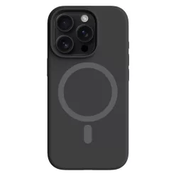Fekete MagSafe kompatibilis iPhone 14 Pro szilikon tok