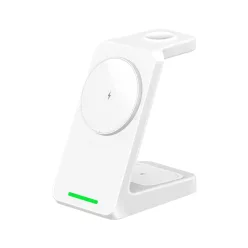   OJD-128 vezeték nélküli MagSafe töltő, 3 az 1-ben töltőállomás, asztali gyorstöltő, fehér