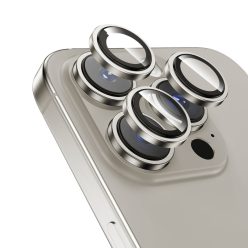   Natúr titán színű kameravédő lencse applikátorral - iPhone 15 Pro / iPhone 15 Pro Max