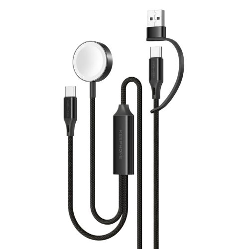 Davia 2 az 1-ben szőtt töltőkábel Apple Watch-hoz és USB-C csatlakozós készülékhez