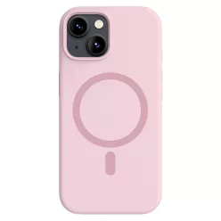 Rózsaszín MagSafe kompatibilis iPhone 13 szilikon tok