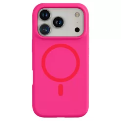   Neon rózsaszín MagSafe kompatibilis iPhone 17 Pro / iPhone 18 Pro szilikon tok