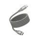 Mágneses fonott USB-C - USB-C töltőkábel (65W) - natúr titán
