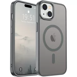 Frosted titánszürke iPhone 15 MagSafe tok