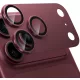 Armor kameralencse- és teljes kamerasziget-védő iPhone 18 Pro készülékhez - alumínium + üveg (burgundi)