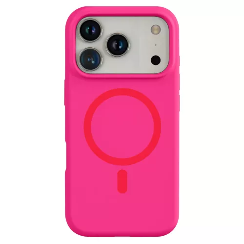 Neon rózsaszín MagSafe kompatibilis iPhone 17 Pro Max / iPhone 18 Pro Max szilikon tok