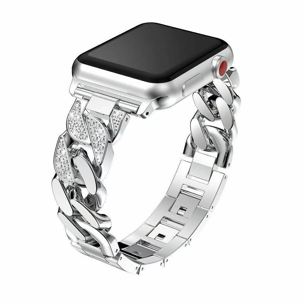 Apple Watch ezüst crystal fémszíj - almatartozek.hu