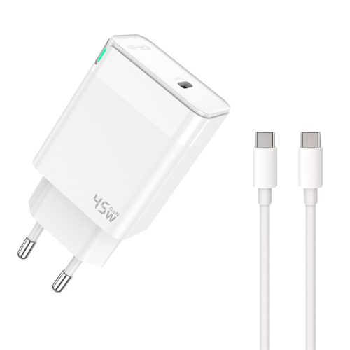 45W USB-C hálózati adapter, PD gyorstöltő + 1m USB-C - USB-C kábel