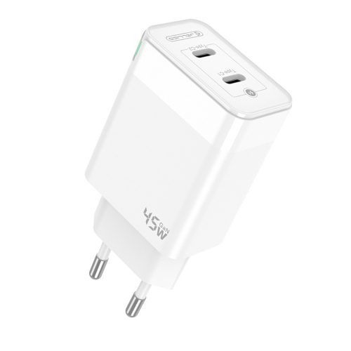 45W kétportos USB-C hálózati töltő adapter, PD gyorstöltő