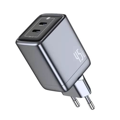 45W kétportos GaN USB-C PD hálózati gyorstöltő