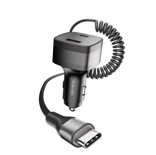 HX13 85W autós gyorstöltő beépített 1,5m hosszú USB-C kábellel