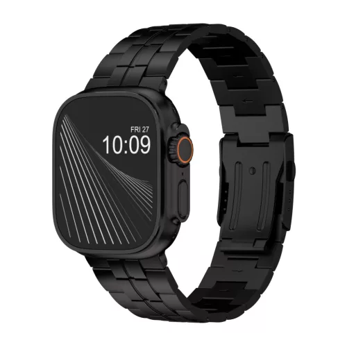 Auron Apple Watch fekete titán fémszíj - 44/45/46/49 mm