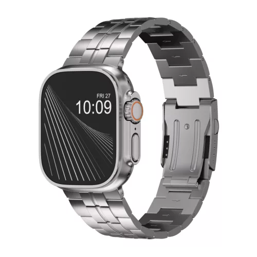 Auron Apple Watch natúr titán fémszíj - 44/45/46/49 mm