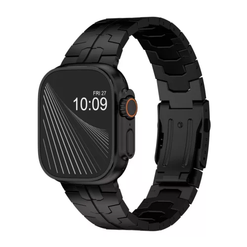 Nexus Apple Watch fekete titán fémszíj - 44/45/46/49 mm