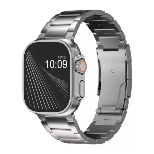 Onyx Apple Watch natúr titán fémszíj - 49 mm