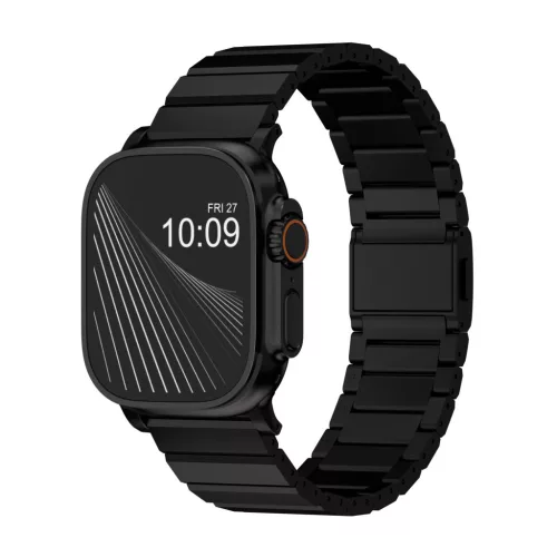 MagFuse Apple Watch fekete titán fémszíj mágneses csattal - 49 mm