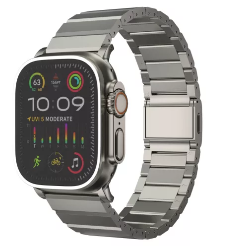 MagFuse Apple Watch natúr titán fémszíj mágneses csattal - 49 mm